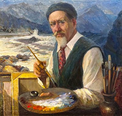 Антипов Николай Григорьевич (1923-2001). На этюдах. 1989.