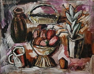 БАЛМАСОВ Алексей Викторович - &laquo;Натюрморт 13&raquo;, 2013 – 2014 гг. Очень хорошая сохранность! Бумага 