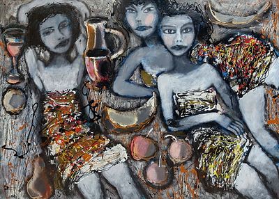 БАЛМАСОВ Алексей Викторович - &laquo;Пикник&raquo;, 2018 г. КОЛЛЕКЦИОННАЯ СОХРАННОСТЬ! Ватман, авторская 