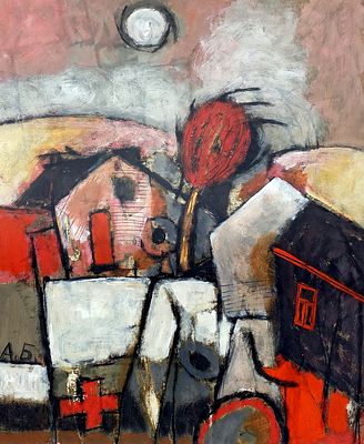 БАЛМАСОВ Алексей Викторович - &laquo;Пейзажный мотив&raquo;, 2012 г. КОЛЛЕКЦИОННАЯ СОХРАННОСТЬ! Ватман 