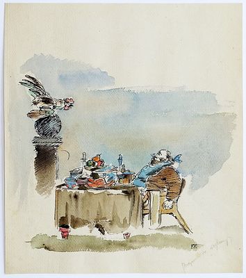 КУЗНЕЦОВ Константин Васильевич - &laquo;Петушок – Золотой гребешок и жерновцы&raquo; (1 вариант), 1930-е гг. 