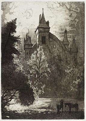 РЕЙПОЛЬСКИЙ Алексей Дмитриевич - &laquo;Ночь. Замок Синей бороды&raquo;. Иллюстрация к сказке Ш. Перро 