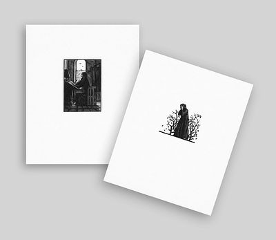 ГОНЧАРОВ Андрей Дмитриевич - Лот из 2-х работ: Шмуцтитул и иллюстрация к &laquo;Избранной лирике&raquo; 