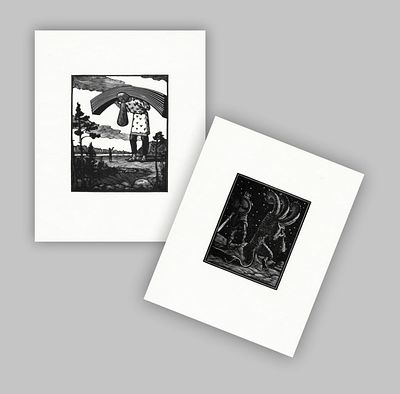 ГОНЧАРОВ Андрей Дмитриевич - Лот из 2-х работ: Иллюстрация к эстонскому народному эпосу 