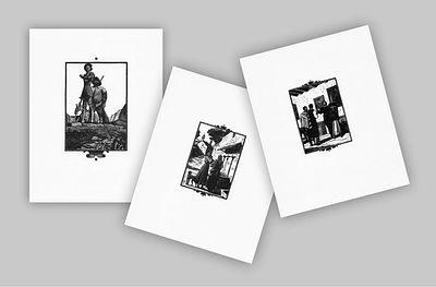 ГОНЧАРОВ Андрей Дмитриевич - Лот из 3-х работ: Фронтиспис к роману М. Сервантеса &laquo;Дон Кихот&raquo; 