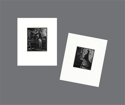 ГОНЧАРОВ Андрей Дмитриевич - Лот из 2-х работ: Обложка к повести Н. Гоголя &laquo;Шинель&raquo; (1951). Бумага 