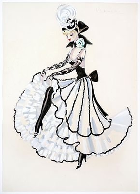 БРУНИ Татьяна Георгиевна - «Канкан» (Эскиз костюма для Ленинградского Мюзик-Холла), 1970-е гг. 