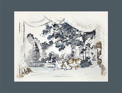 БРУНИ Татьяна Георгиевна - «Сцена в парке. Театр в театре». Эскиз декорации. (Балет-миниатюра 