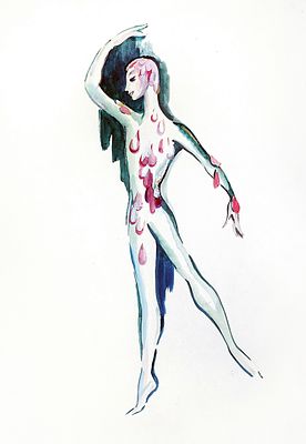 БРУНИ Татьяна Георгиевна - «Кавалер с бала в образе Розы». Эскиз костюма к одноактному балету 