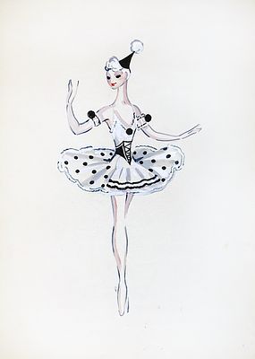 БРУНИ Татьяна Георгиевна - «Пьеретта». Эскиз костюма к балету Р. Дриго «Арлекинада». МАЛЕГОТ 