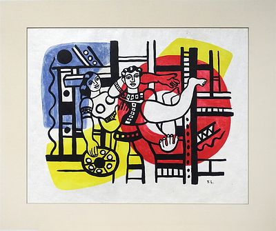 ЛЕЖЕ Фернан - «Гимнасты» (эскиз к картине «Большой парад»), 1950-е гг. Печать – 1980-е гг. Очень 