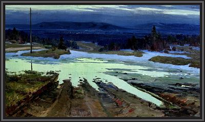 РЕПИН Александр Иванович - «Сумерки», 1964 г. РАБОТА МУЗЕЙНОГО УРОВНЯ! Очень хорошая сохранность 