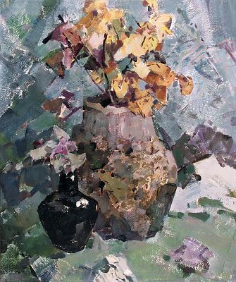 ОБОРИН Пётр Артемьевич - &laquo;Осенние листья&raquo;. н.1960-х гг. Очень хорошая сохранность! Картон, масло. 