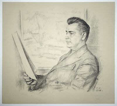 ВЕРЕЙСКИЙ Георгий Семёнович - &laquo;Портрет коллекционера Михаила Давидовича Фишелева&raquo;, 1937 г. БОЛЬШАЯ 