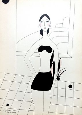 КРОПИВНИЦКИЙ Евгений Леонидович - &laquo;Девушка у окна&raquo;. 10.9.1969 г. РАБОТА МУЗЕЙНОГО УРОВНЯ! 