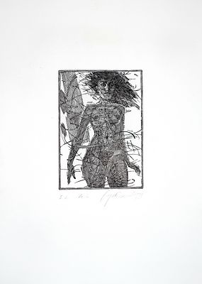 БОРТНИКОВ Евгений Александрович - &laquo;Nu A&raquo;, 1991 г. КОЛЛЕКЦИОННАЯ СОХРАННОСТЬ! РАБОТА МУЗЕЙНОГО 