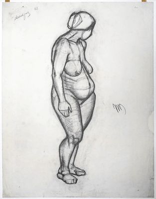 АКСЕЛЬРОД Меер Моисеевич - &laquo;Обнаженная модель&raquo;. 1921 г. Очень хорошая сохранность! Бумага 