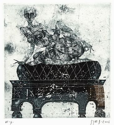 ЗУЕВ Владимир Валентинович - &laquo;Диван. Ex-libris Robert Wenzl&raquo; (из серии офортов &laquo;Sitting Nude&raquo;) 