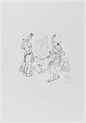 ЯКОБСОН Александра Николаевна - &laquo;Ой, мамушка, дожж…&raquo;, 1960 г. КОЛЛЕКЦИОННАЯ СОХРАННОСТЬ! Бумага 