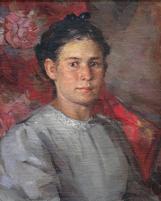ЧЕБАКОВ Никита Никанорович - &laquo;Портрет жены&raquo;. 1950 г. РАБОТА МУЗЕЙНОГО УРОВНЯ! Хорошая сохранность 