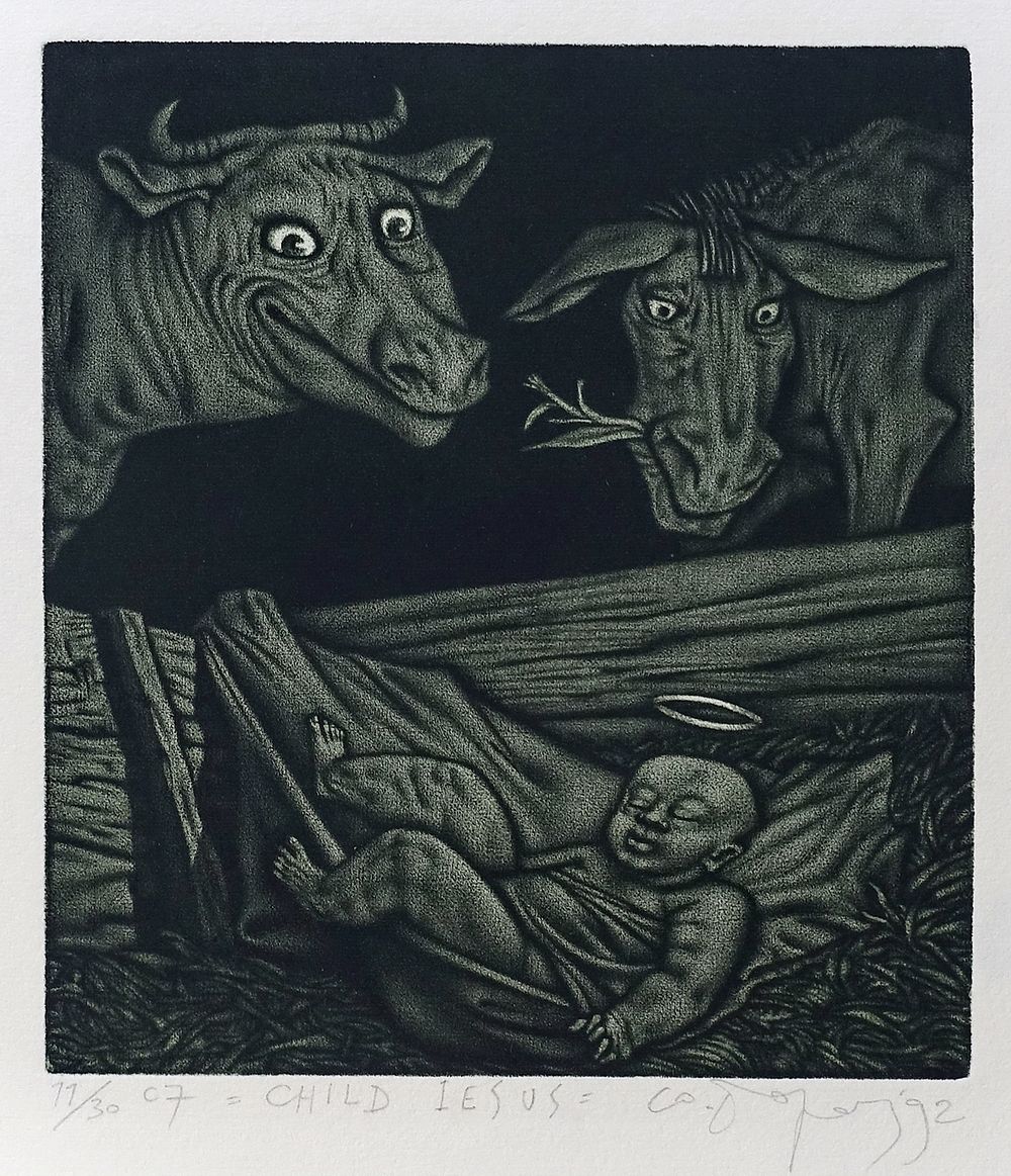 БОРОВИЦКИЙ Юрий Геннадьевич - &laquo;Младенец Иисус&raquo;, 1992 г. РАБОТА МУЗЕЙНОГО УРОВНЯ! РЕДКОСТЬ! 