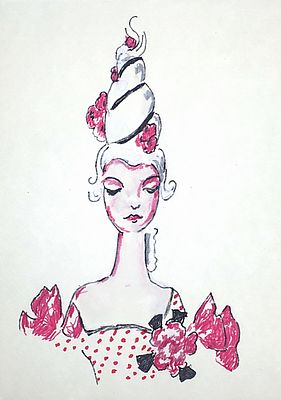 БРУНИ Татьяна Георгиевна - &laquo;Молодая дама XVIII века&raquo;, к.1980-х – 1990-е гг. Бумага, графитный 
