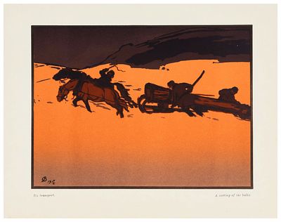 ФАЛИЛЕЕВ Вадим Дмитриевич - &laquo;Возка брёвен. 1917&raquo;. 1923 г. КОЛЛЕКЦИОННАЯ СОХРАННОСТЬ! Бумага 