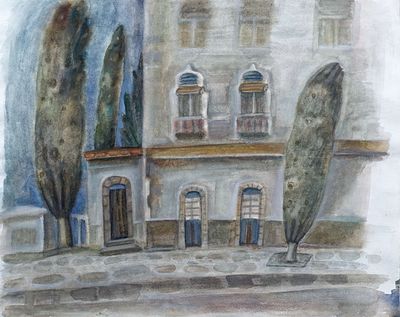 КОРЧЁМКИНА Наталья Александровна - &laquo;Испания&raquo;, 2010 г. КОЛЛЕКЦИОННАЯ СОХРАННОСТЬ! Бумага, акварель. 
