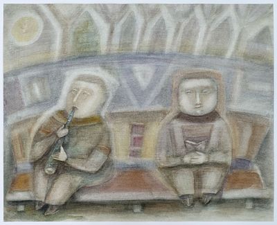 КОРЧЁМКИНА Наталья Александровна - &laquo;В парке весной&raquo;, 2013 г. КОЛЛЕКЦИОННАЯ СОХРАННОСТЬ! Бумага 