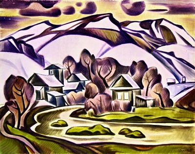БОРИСОВ Иван Степанович - &laquo;Вечер в Губахе&raquo;, 1984 г. РАБОТА МУЗЕЙНОГО УРОВНЯ! КОЛЛЕКЦИОННАЯ 