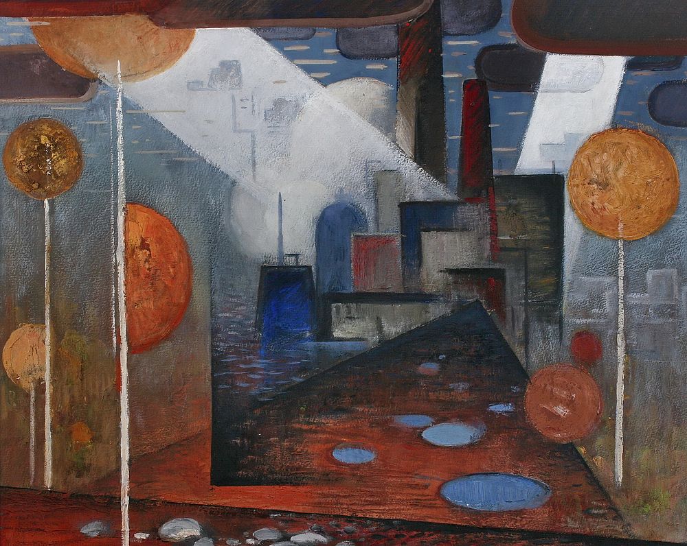 РЕПИН Александр Иванович - &laquo;Осень у завода&raquo;, 1979 г. РАБОТА МУЗЕЙНОГО УРОВНЯ! КОЛЛЕКЦИОННАЯ 