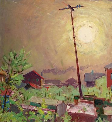 РЕПИН Александр Иванович - &laquo;Из окна в Боровске&raquo;, 1960 г. РАБОТА МУЗЕЙНОГО УРОВНЯ! Очень хорошая 