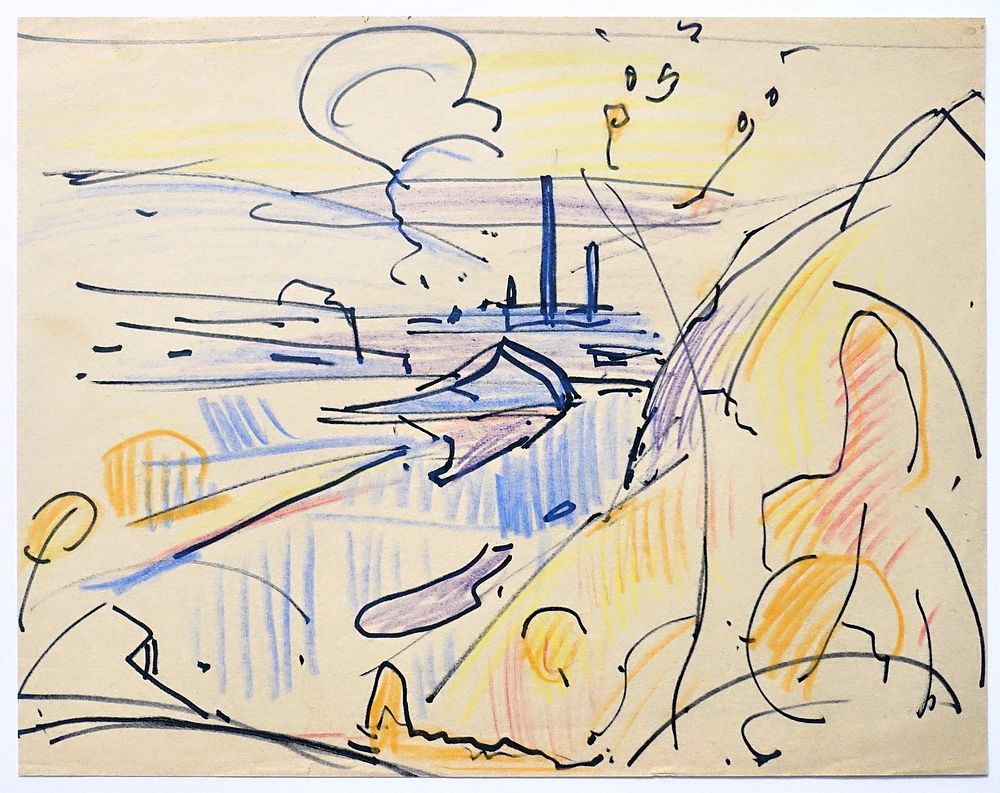 РЕПИН Александр Иванович - &laquo;Осень в Губахе&raquo;, 1970-е гг. КОЛЛЕКЦИОННАЯ СОХРАННОСТЬ! Бумага 