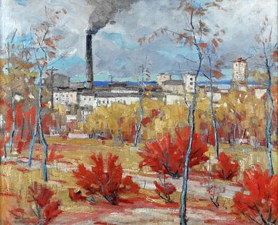 РЕПИН Александр Иванович - &laquo;Осенний этюд&raquo;, 1959 г. Очень хорошая сохранность! Холст, масло. 70 