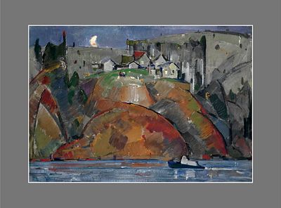 РЕПИН Александр Иванович - &laquo;Восход луны&raquo;, 1970 г. РАБОТА МУЗЕЙНОГО УРОВНЯ! Очень хорошая 