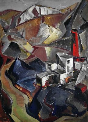РЕПИН Александр Иванович - &laquo;Шахта в Губахе&raquo;, 1975 г. РАБОТА МУЗЕЙНОГО УРОВНЯ! Очень хорошая 