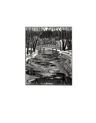 ВАСИЛЬЕВ Валентин Михайлович - &laquo;Михайловское. Горбатый мостик&raquo;. 1978 г. РАБОТА МУЗЕЙНОГО УРОВНЯ! 
