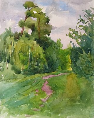 КАЛАБУХОВ Николай Николаевич - &laquo;Скоро дождь&raquo;, 1982 г. КОЛЛЕКЦИОННАЯ СОХРАННОСТЬ! Бумага, акварель. 