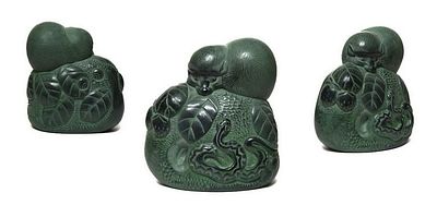 НЕЧАЕВ Сергей Олегович - &laquo;Ёжик и змея&raquo;, 2008 г. Очень хорошая сохранность! Талькохлорит (нарезка 