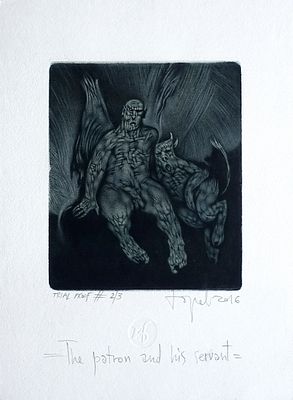 БОРОВИЦКИЙ Юрий Геннадьевич - &laquo;The patron and his servant&raquo;, 2016 г. РЕДКОСТЬ! КОЛЛЕКЦИОННАЯ 
