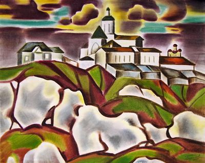 БОРИСОВ Иван Степанович - &laquo;На реке Ирень&raquo;, 1983 г. РАБОТА МУЗЕЙНОГО УРОВНЯ! Очень хорошая 