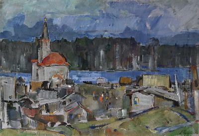 РЕПИН Александр Иванович - &laquo;Весенняя ночь в Бондюге&raquo;, 1970 г. РАБОТА МУЗЕЙНОГО УРОВНЯ! 