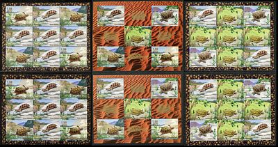 1999 г. Республика Абхазия. Черепахи. Mi Kb.383-385,384, 386-387, Bl 24 А,В.