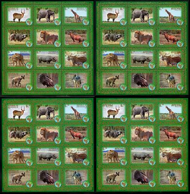 2009 г. Республика Абхазия. Животные Африки Аҧсны + Republic of Abkhazia. Mi Klb.882-893 