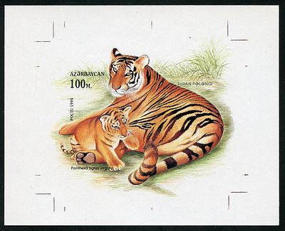 1994 г. Азербайджан. Дикие кошки. Mi Bl 10. Почтовый блок без перфорации.