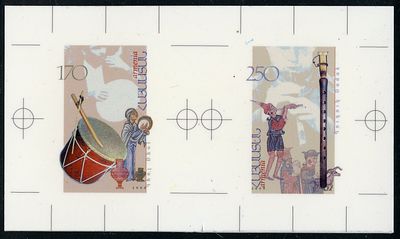 2000 г. Армения. Музыкальные инструменты. Mi Klb. 390-391. Хромалиновая проба.