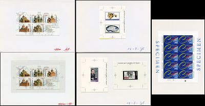 1998 г. Армения. Беззубцовые пробы на картоне. Joh. Ensched&eacute; — голландская печатная компания. 5 шт.