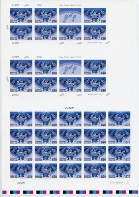 2004 г. Беларусь. Туризм и отдых. EUROPA. Mi 544. Беззубцовые неразрезанные малые листы.