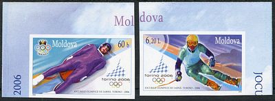 2006 г. Молдова. XX Зимние Олимпийские игры в Турине. Mi 536-537.Беззубцовые марки.