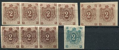 Бугульминский уезд. Самарская губерния. Пара, сцепка из 3-х марок, сцепка из 4-х марок. Из 